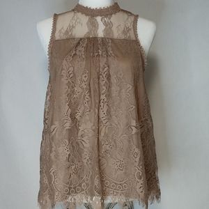 Coco + Jamison sleeveless lacy top. Size M